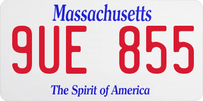 MA license plate 9UE855