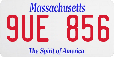 MA license plate 9UE856