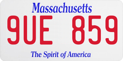 MA license plate 9UE859