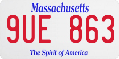 MA license plate 9UE863