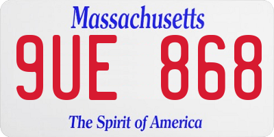 MA license plate 9UE868
