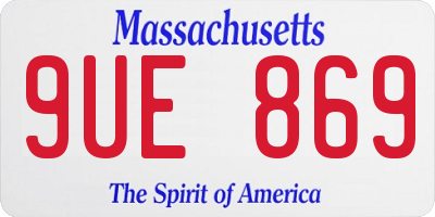 MA license plate 9UE869