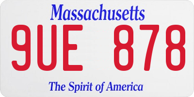 MA license plate 9UE878