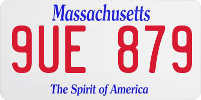 MA license plate 9UE879