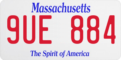 MA license plate 9UE884