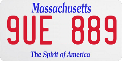 MA license plate 9UE889