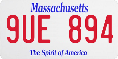MA license plate 9UE894
