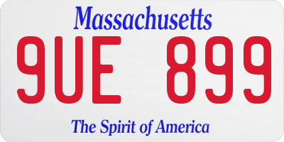 MA license plate 9UE899