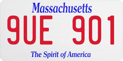 MA license plate 9UE901