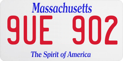 MA license plate 9UE902
