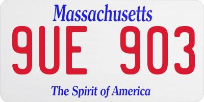 MA license plate 9UE903