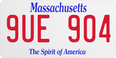 MA license plate 9UE904