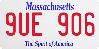 MA license plate 9UE906