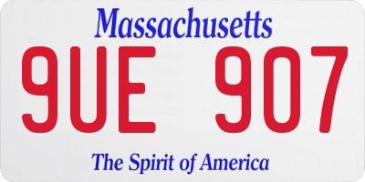 MA license plate 9UE907