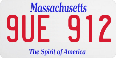 MA license plate 9UE912