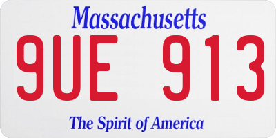 MA license plate 9UE913
