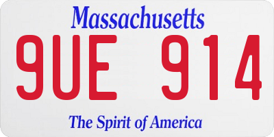 MA license plate 9UE914