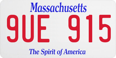 MA license plate 9UE915