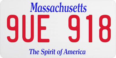 MA license plate 9UE918