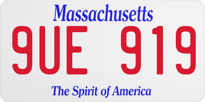 MA license plate 9UE919