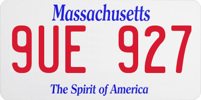 MA license plate 9UE927