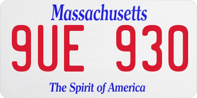 MA license plate 9UE930