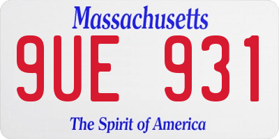 MA license plate 9UE931
