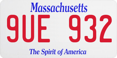 MA license plate 9UE932