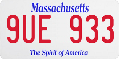MA license plate 9UE933