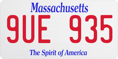 MA license plate 9UE935