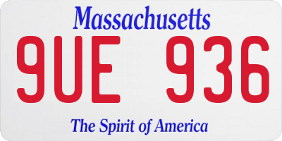 MA license plate 9UE936