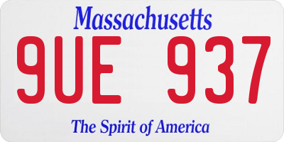 MA license plate 9UE937