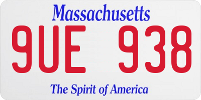MA license plate 9UE938