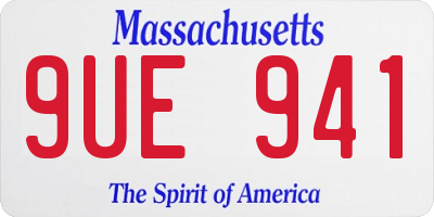 MA license plate 9UE941