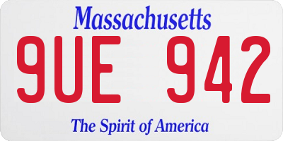 MA license plate 9UE942
