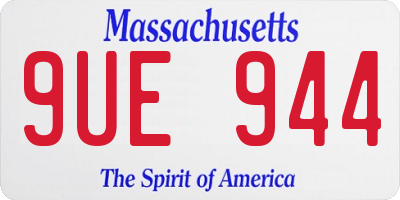 MA license plate 9UE944