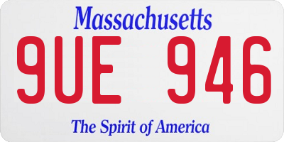 MA license plate 9UE946