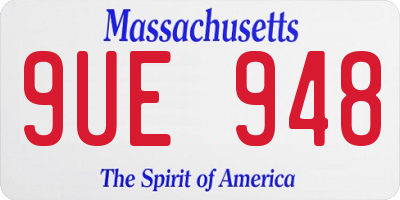 MA license plate 9UE948