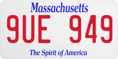 MA license plate 9UE949