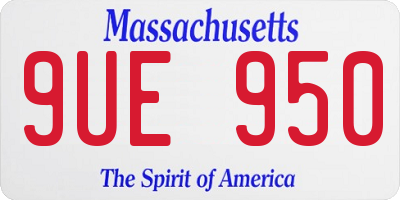 MA license plate 9UE950