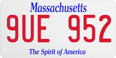 MA license plate 9UE952