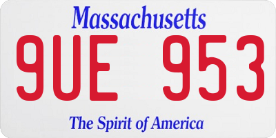 MA license plate 9UE953