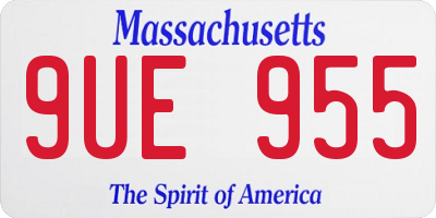 MA license plate 9UE955