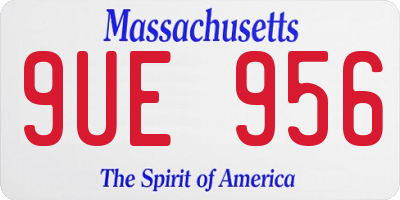 MA license plate 9UE956
