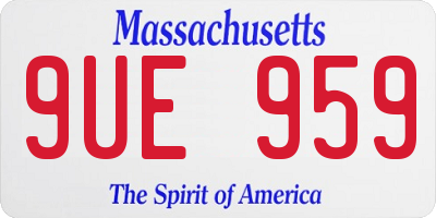 MA license plate 9UE959