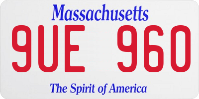 MA license plate 9UE960