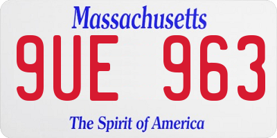 MA license plate 9UE963