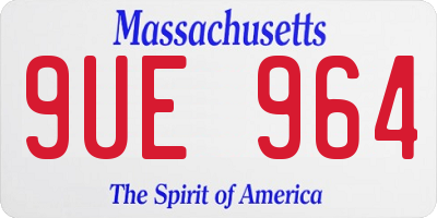 MA license plate 9UE964
