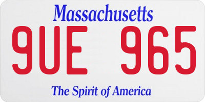 MA license plate 9UE965
