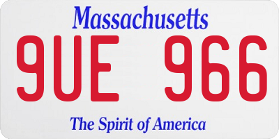 MA license plate 9UE966